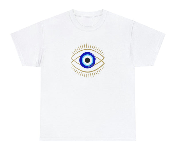 Picture of Fitness Geeker "The Evil Eye" Heavy Cotton T-Shirt white 