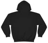 Picture of the Fitness Geeker graphic saying "This is a sign, to go to the Gym" Heavy Blend Hooded Sweatshirt (back) in black