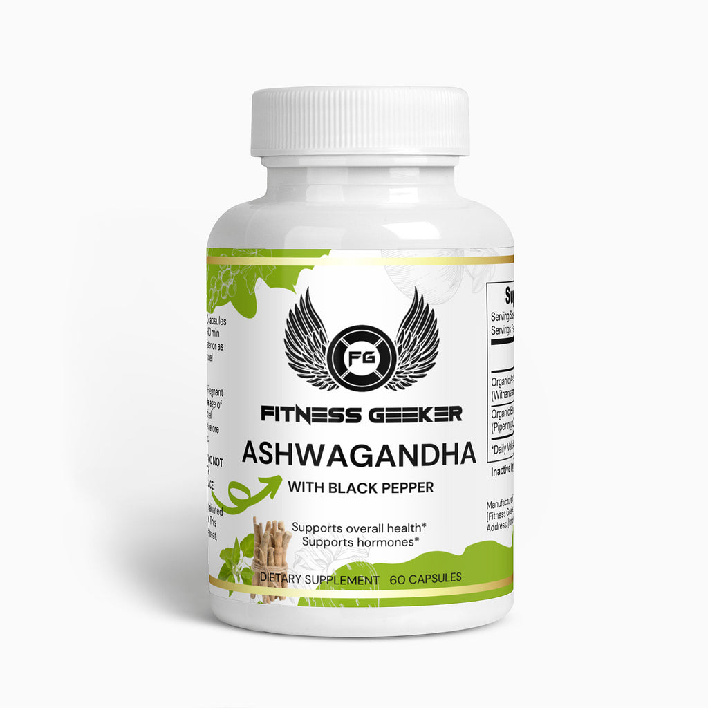 Picture of Fitness Geeker Ashwagandha Capsules - Calm the Brain, Reduce Swelling, Lower Blood Pressure