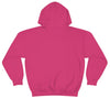 Picture of the Fitness Geeker graphic saying "This is a sign, to go to the Gym" Heavy Blend Hooded Sweatshirt (back) in pink