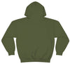 Picture of the Fitness Geeker graphic saying "This is a sign, to go to the Gym" Heavy Blend Hooded Sweatshirt (back) in army green