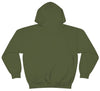 Picture of the Fitness Geeker "Go to the Gym" Heavy Blend™ Hooded Sweatshirt (back) in army green