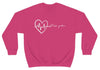 "Heart rate up, limits down." Heavy Blend™ Crewneck Sweatshirt pink