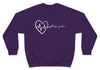 "Heart rate up, limits down." Heavy Blend™ Crewneck Sweatshirt purple 