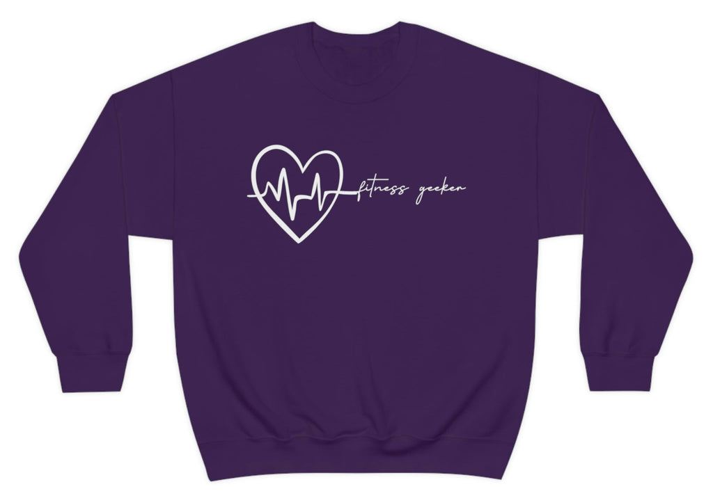 "Heart rate up, limits down." Heavy Blend™ Crewneck Sweatshirt purple 