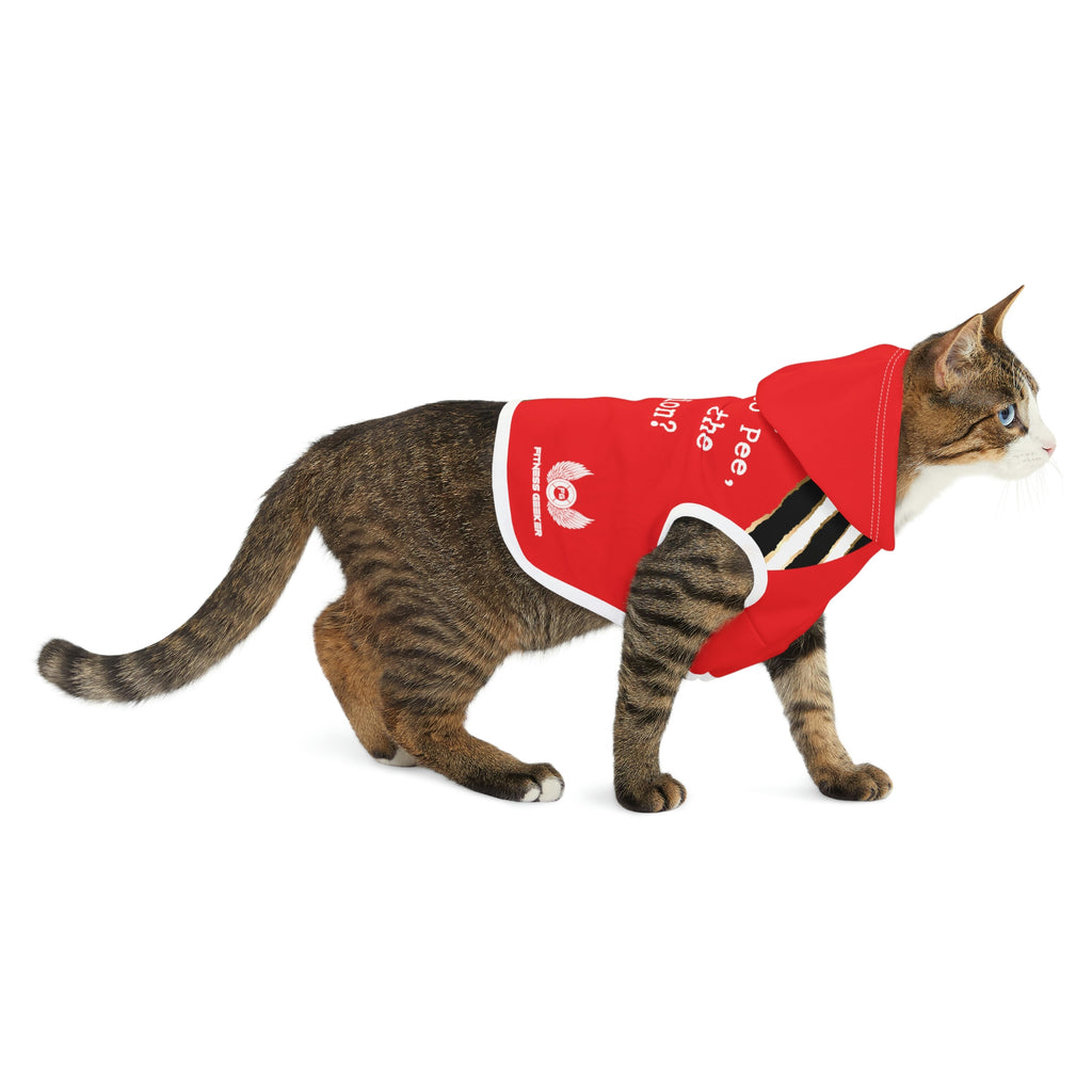 Picture of Fitness Geeker™ Pet Hoodie Red or Black Options - Dogs and Cats red on cat model