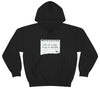 Picture of the Fitness Geeker graphic saying "This is a sign, to go to the Gym" Heavy Blend Hooded Sweatshirt (front) in black