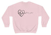"Heart rate up, limits down." Heavy Blend™ Crewneck Sweatshirt light pink