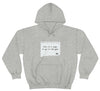 Picture of the Fitness Geeker graphic saying "This is a sign, to go to the Gym" Heavy Blend Hooded Sweatshirt (front) in grey