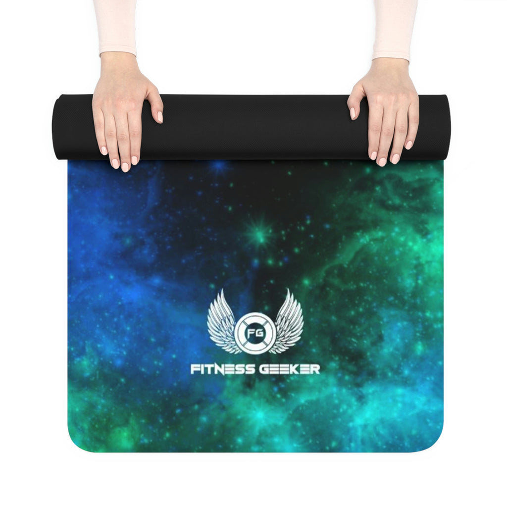 Picture of Fitness Geeker Rubber Yoga Mat (Galaxy) rolled up