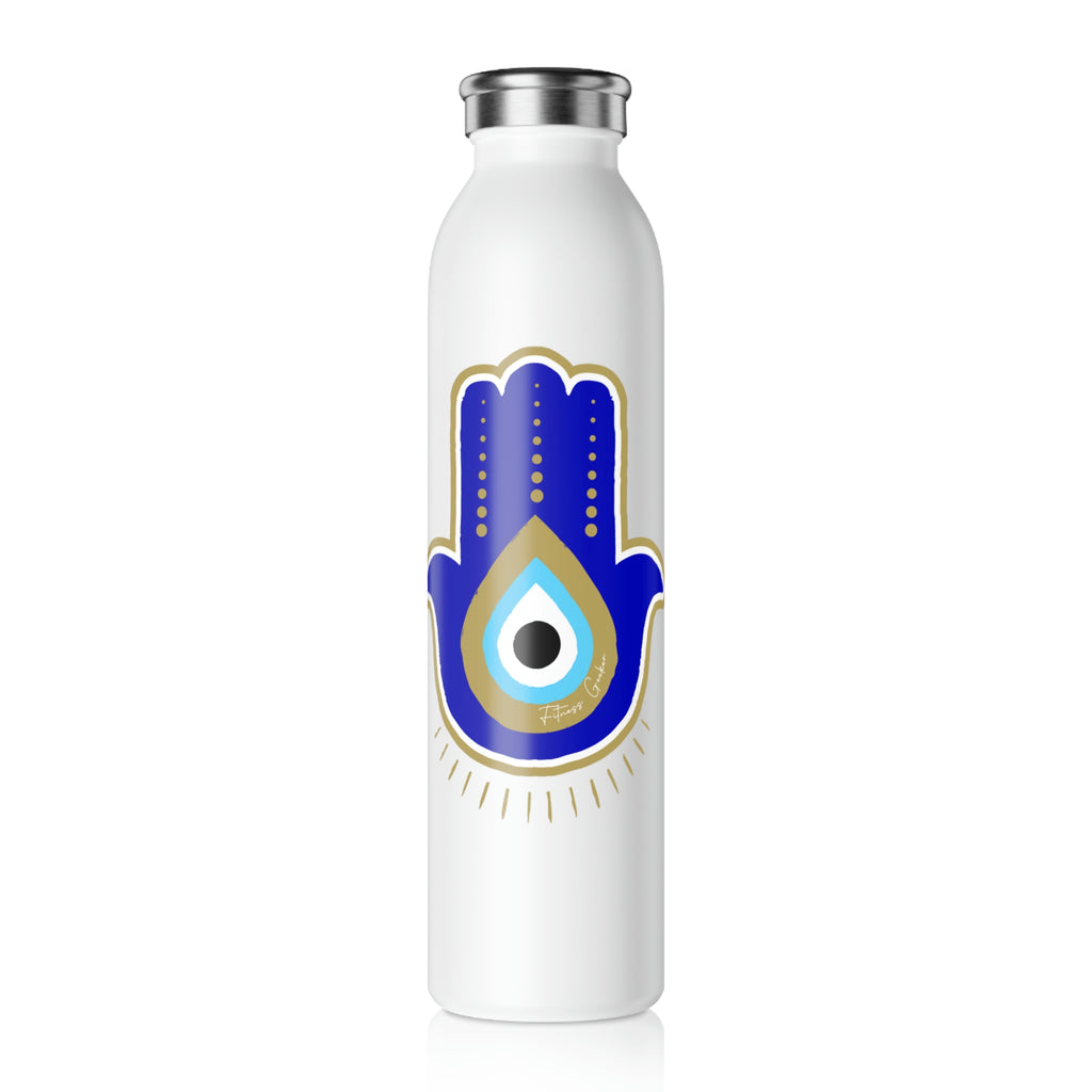Picture of Fitness Geeker "Hamsa Hands with Evil Eyes" Water Bottle 20oz - Slim Bottle, Hot & Cold